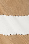 Tan and White Striped Knit Wrap Mini Akora Skirt
