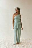 Sage Green Elastic Drawstring Zen Pants