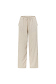 Cream and Black Pinstripe Drawstring Capri Pants