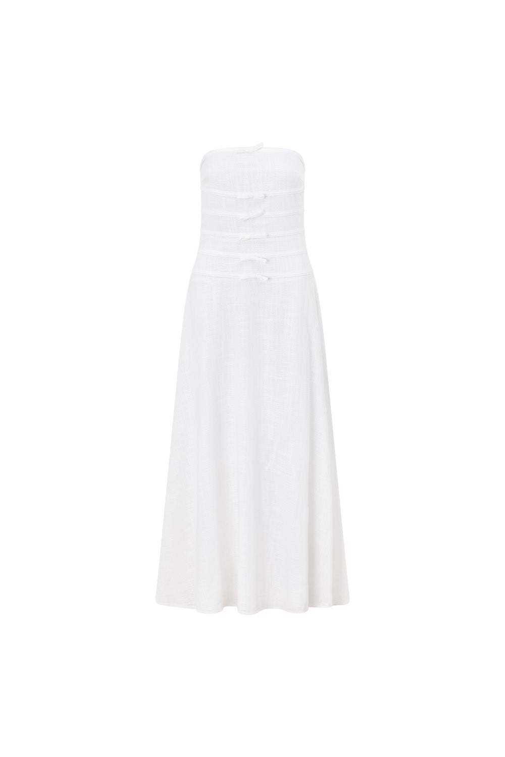 Bridal White Strapless Bow Palais Maxi Dress
