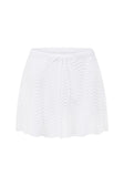 White Wave Knit Drawstring Mini Leah Skirt