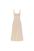 Beige Milkmaid A-Line Maxi Arlette Dress