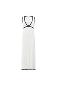 White Knit V Neck Maxi Paragon Dress