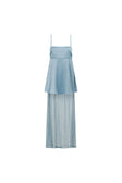 Baby Blue Silky Lace Maxi Dove Dress