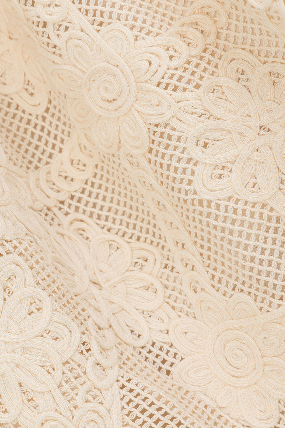 Beige Crochet Lace Mini Rosiah Skirt
