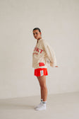 Geneva Vintage Oversized Sweater - Fleece Cream Red
