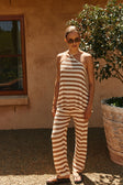 Brown and Cream Wavy Knit Eros Pants