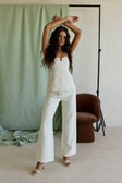 Beige High Waisted Wide Leg Amera Pants