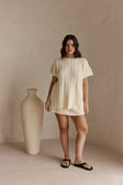 Cream Knit Romy T Shirt Top
