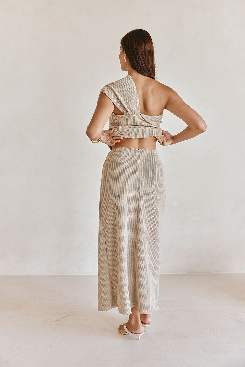 Khaki Asymmetric One Shoulder Nina Top