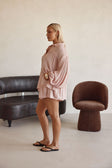 Blush Pink Elastic Drawstring Huxley Shorts