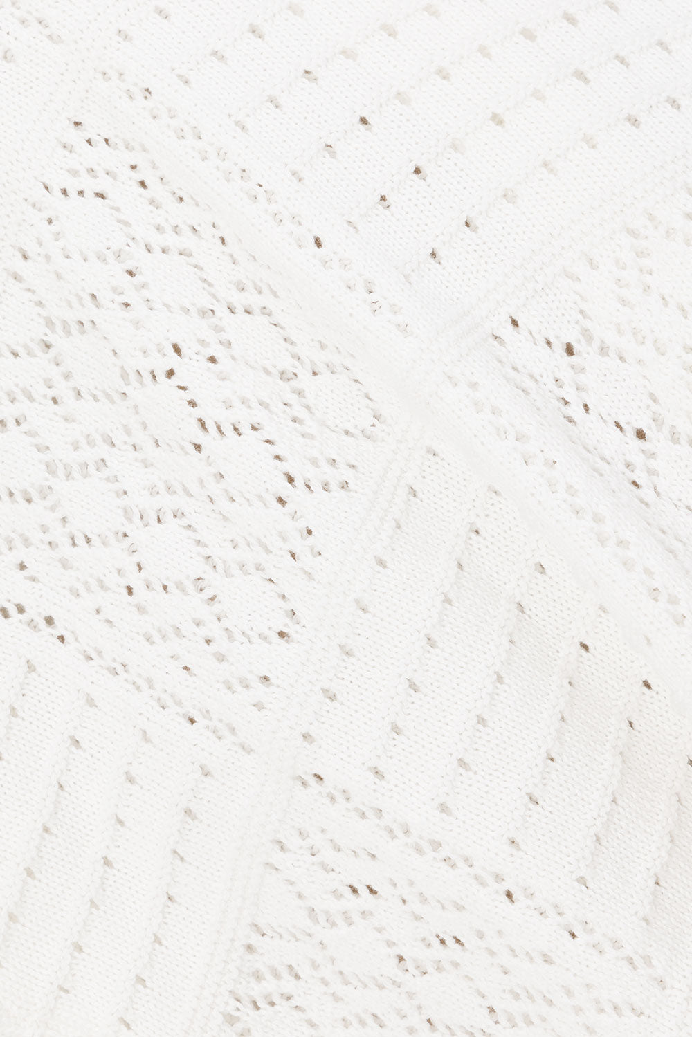 White Knit Long Sleeve Button Up Martina Top