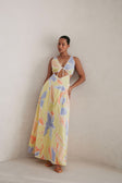 Eliska Cutout Maxi Dress  - Elia Purple Yellow Orange