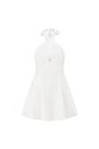 White Backless Cross Halterneck Mini Jorden Dress