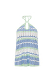 White Blue and Green Stripe Knit Halter Karina Top