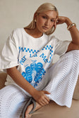 Blue Graphic Tee Relaxed Par La Mer Top