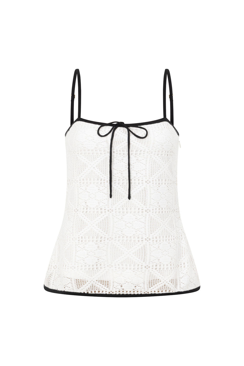 White Crochet Adjustable Strap Aluna Top