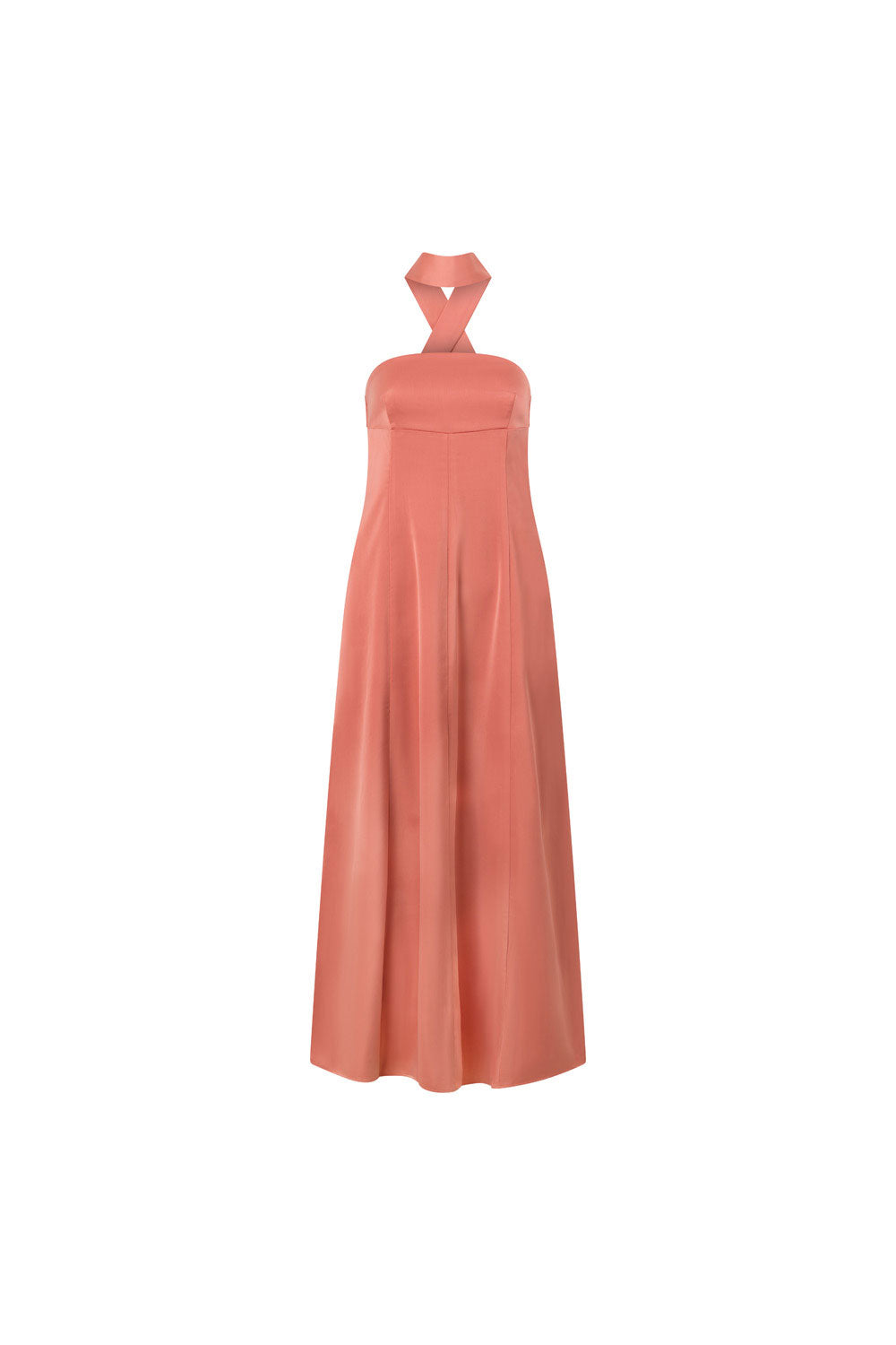 Pink Strapless Scarf Maxi Jianna Dress