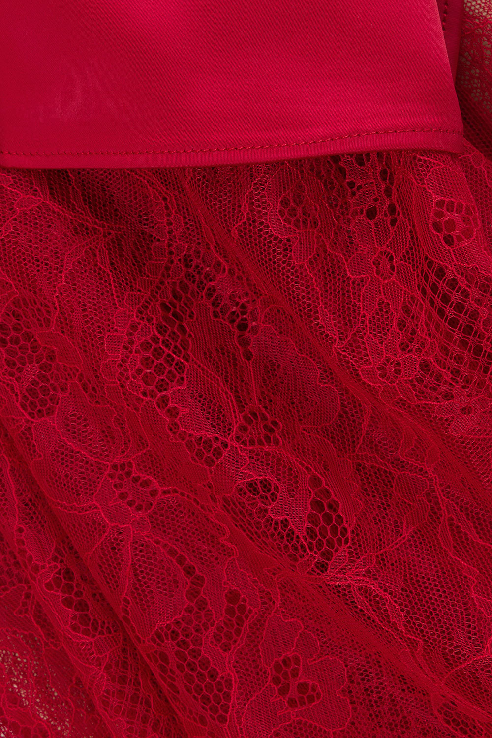 Red Silky Lace Strappy Maxi Dove Dress