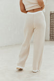 Beige and White Stripe Woven Wide Leg Billy Pants