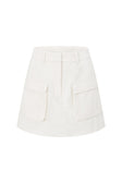 White Cotton Pocket A Line Mini Journey Skirt