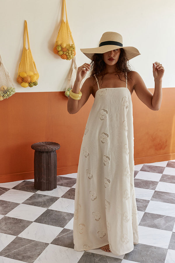 Melena Dress - Beige Flower