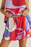 Valley Red Print Elastic Drawstring Vian Shorts