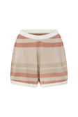 Tan and Cream Stripe Crochet Elastic Kiama Shorts