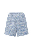 Tori Elasticated Knit Shorts - Blue, White