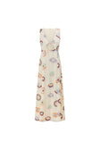 Cream Matia Print V Neck Maxi Serene Dress