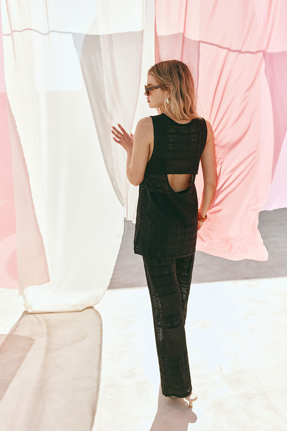 Black Crochet Knit Dillan Top