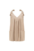 Beige Bow Boxy Wrenley Dress