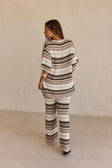 Tan and White Stripe Knit Java Top