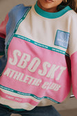 Pink and Cream Pastel Oversized Vintage Royal Mile Sweater