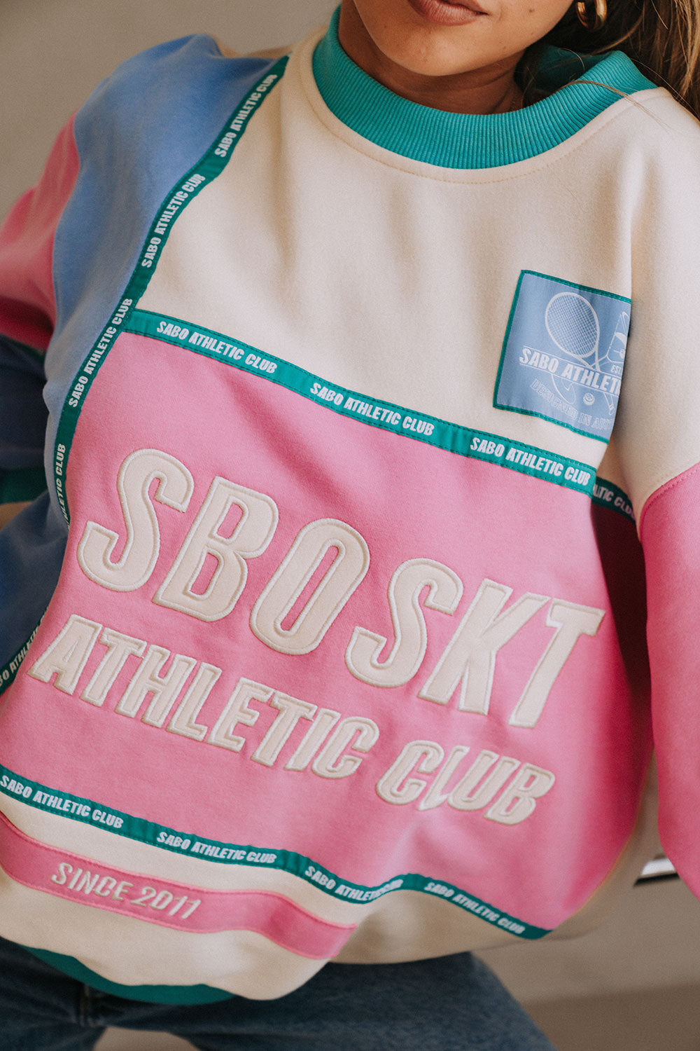 Pink and Cream Pastel Oversized Vintage Royal Mile Sweater
