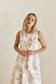 Pink Petal Patch Print Button Up Riko Top