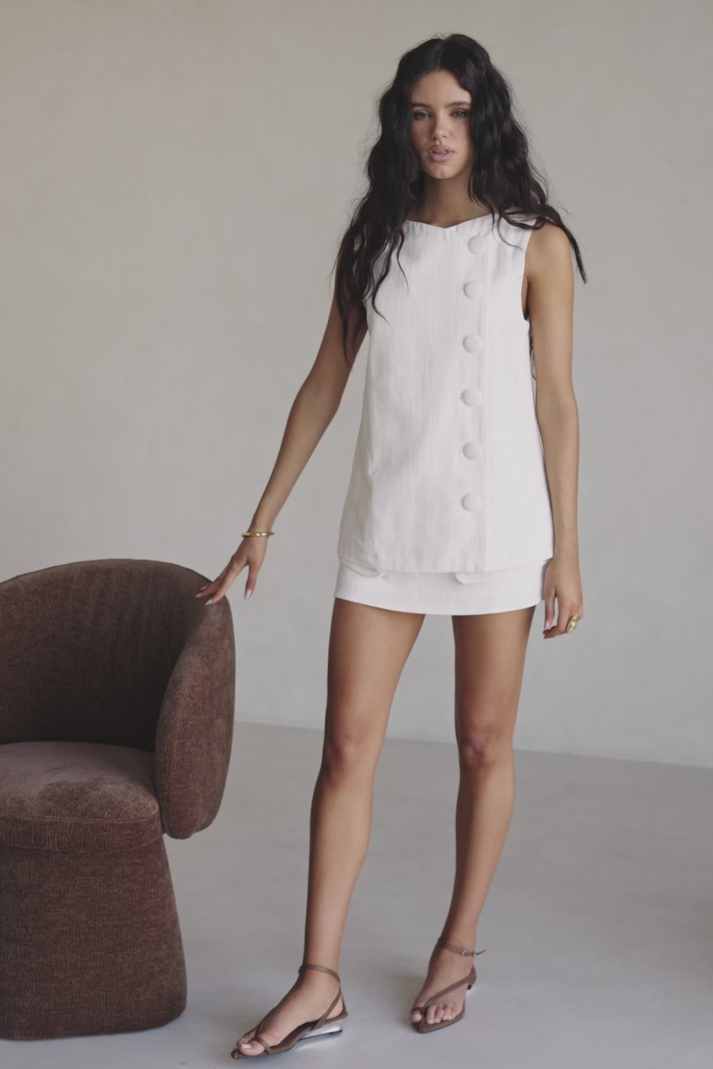 White Cotton Button Up Journey Top