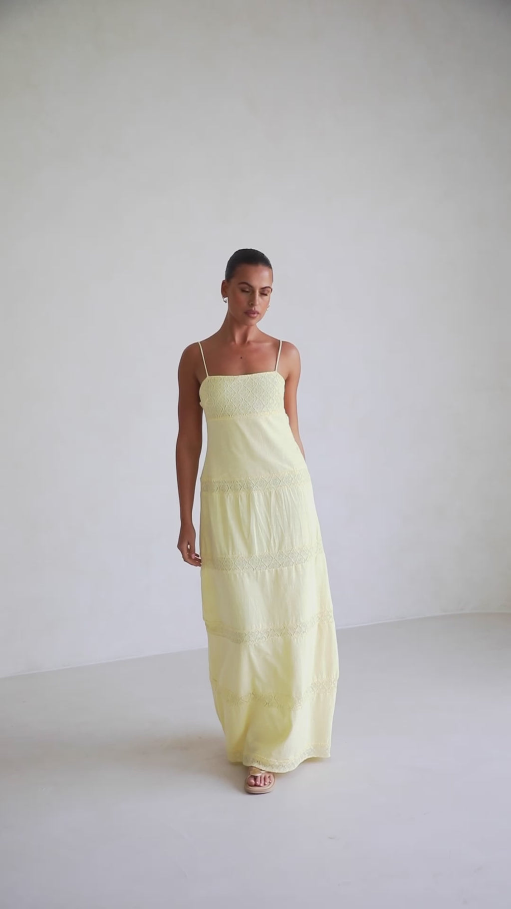Yellow Cotton Strappy Maxi Vida Dress