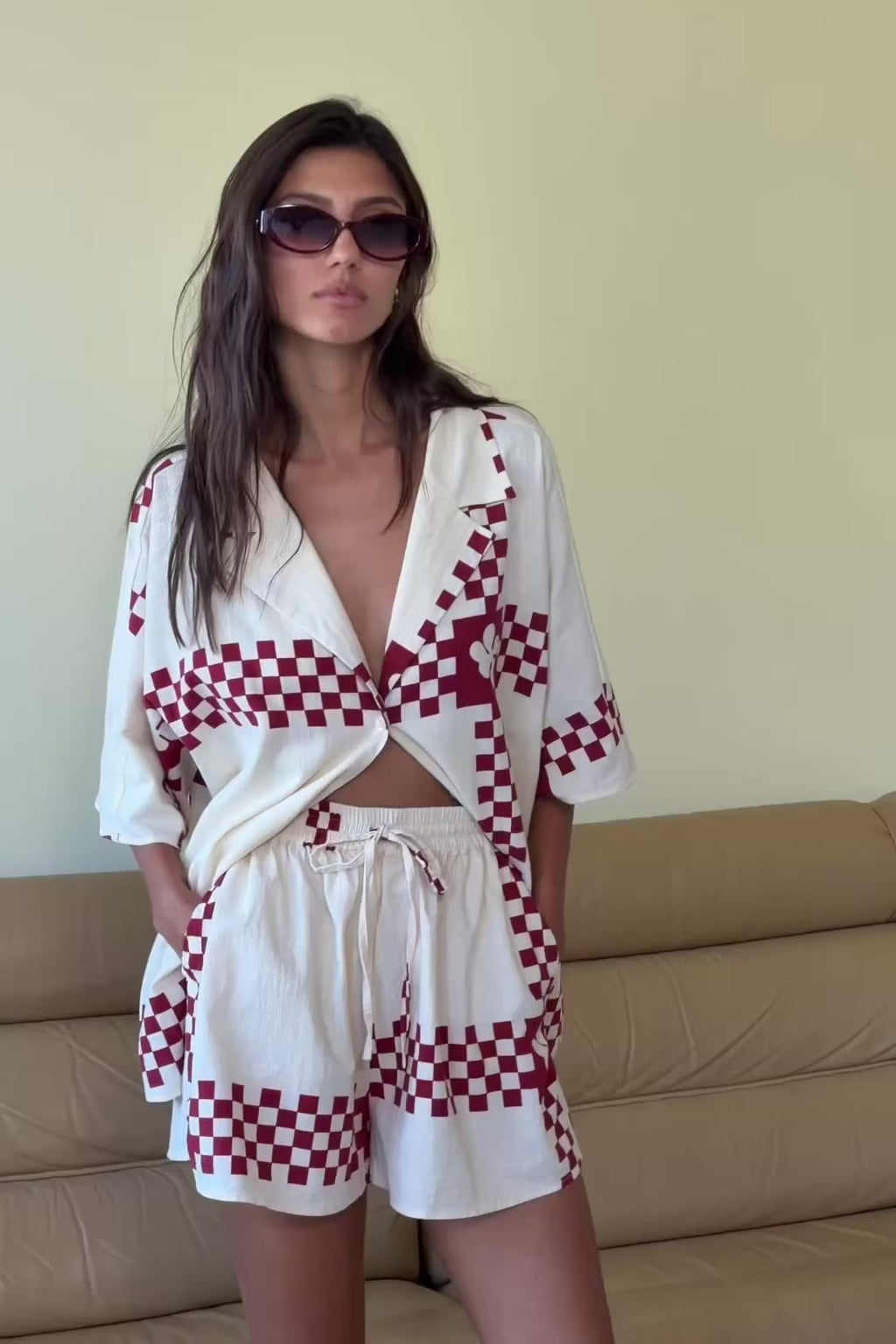 Seona Shorts - Checker Plaid
