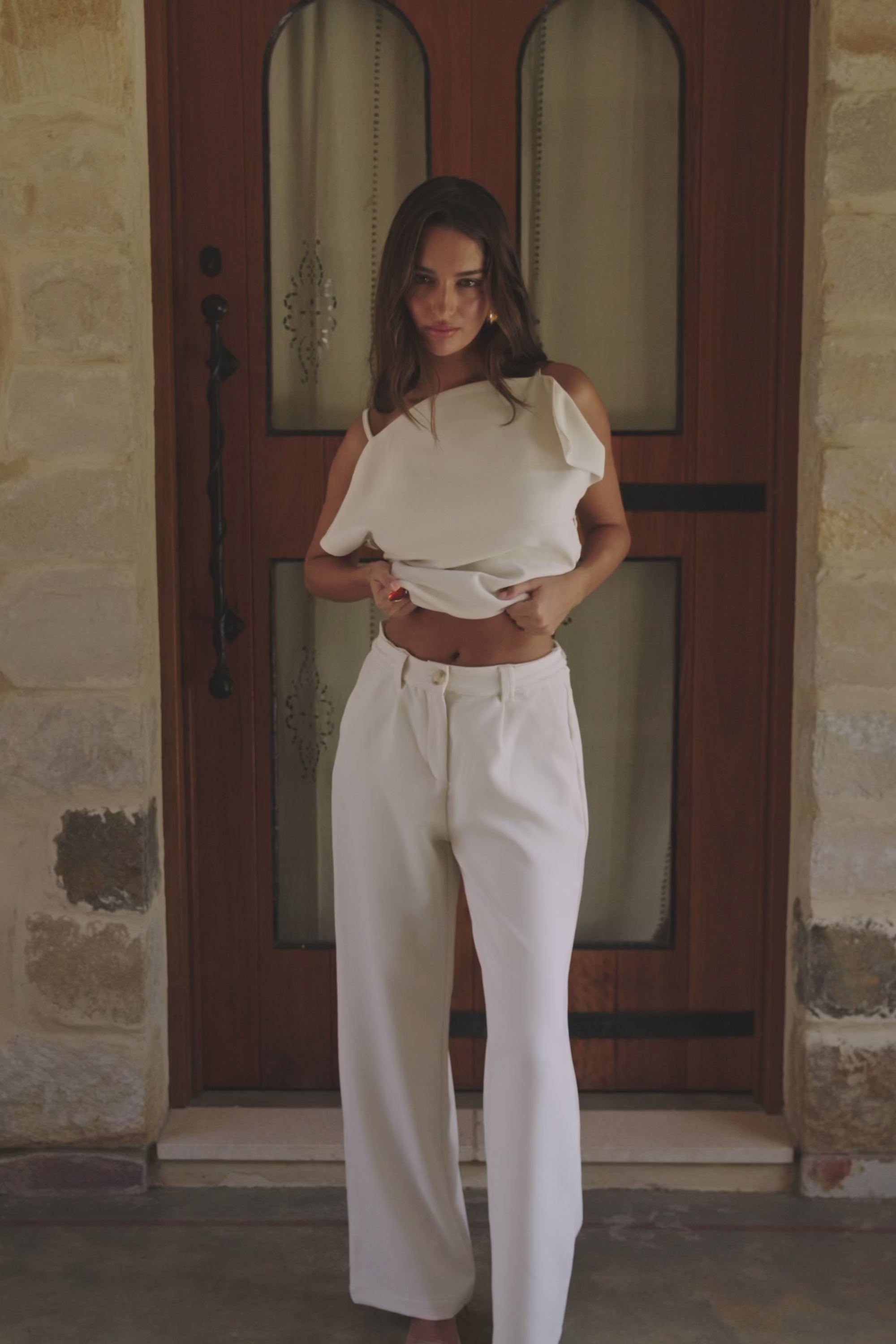 Ivory Suiting Flared Naomi Trouser Pants