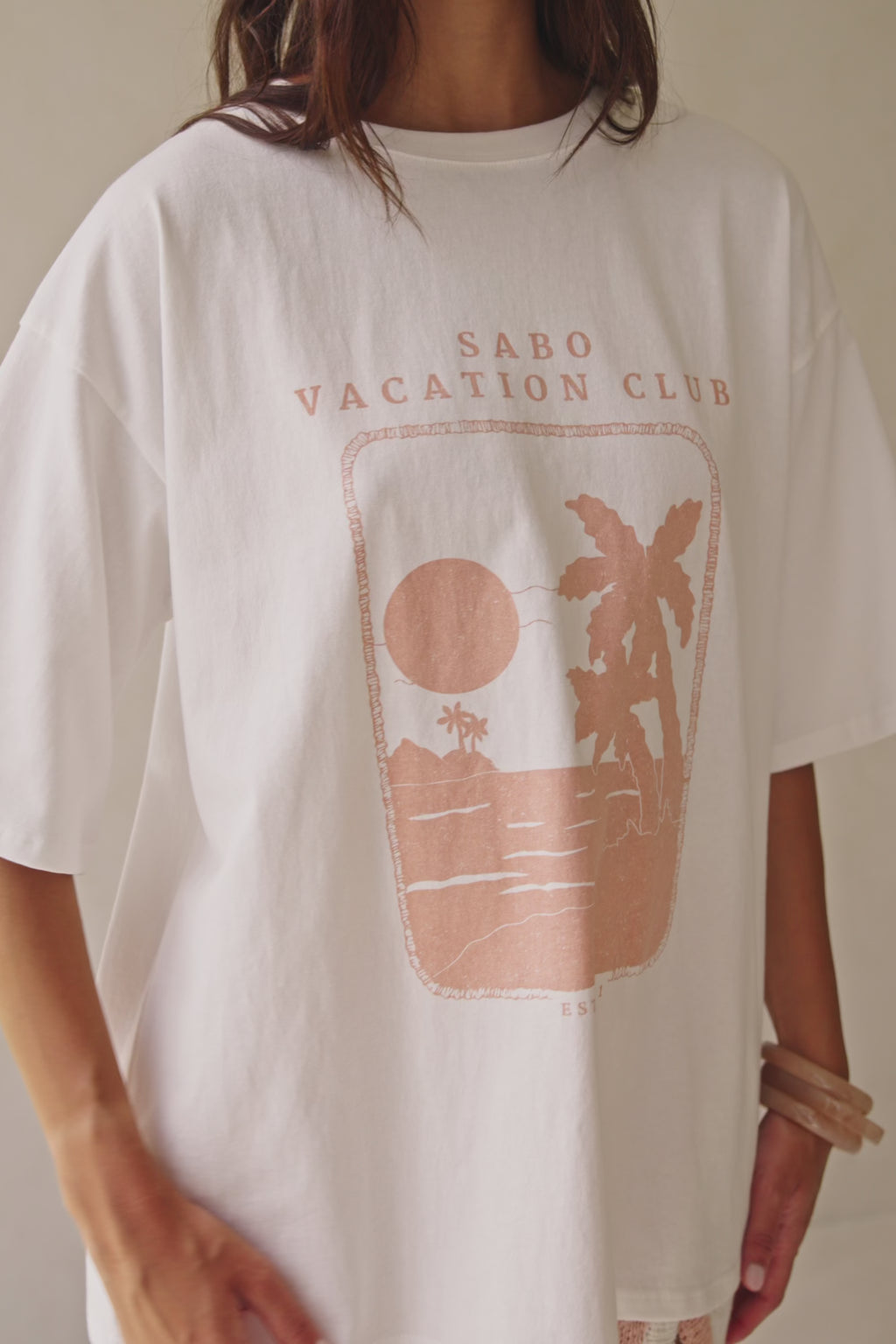 Pink Cotton Boxy Vintage Graphic Britta Tee