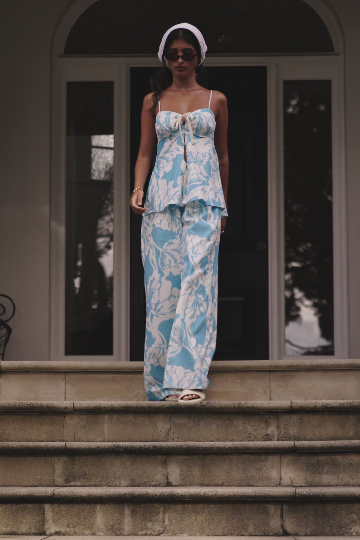 White Floral Adjustable Strappy Lainey Jumpsuit