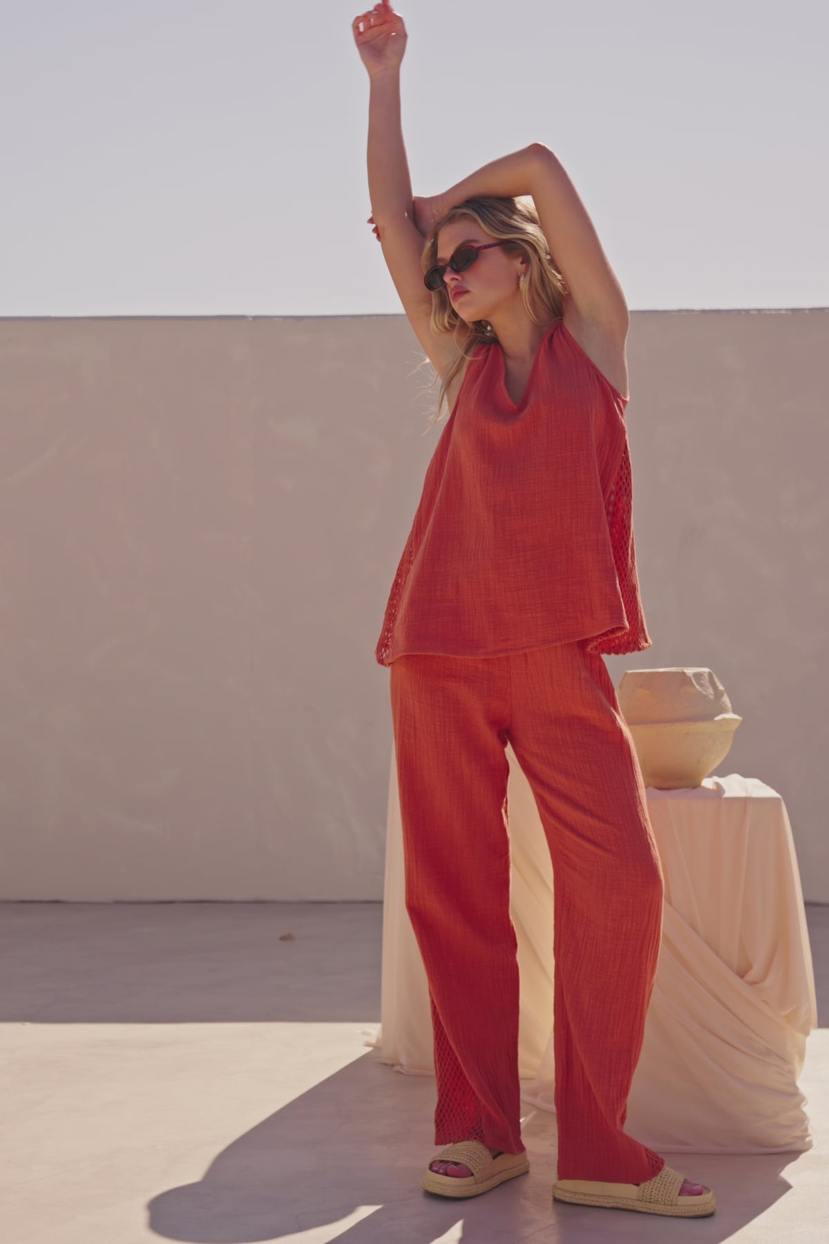 Blood Orange V Neck Dita Top