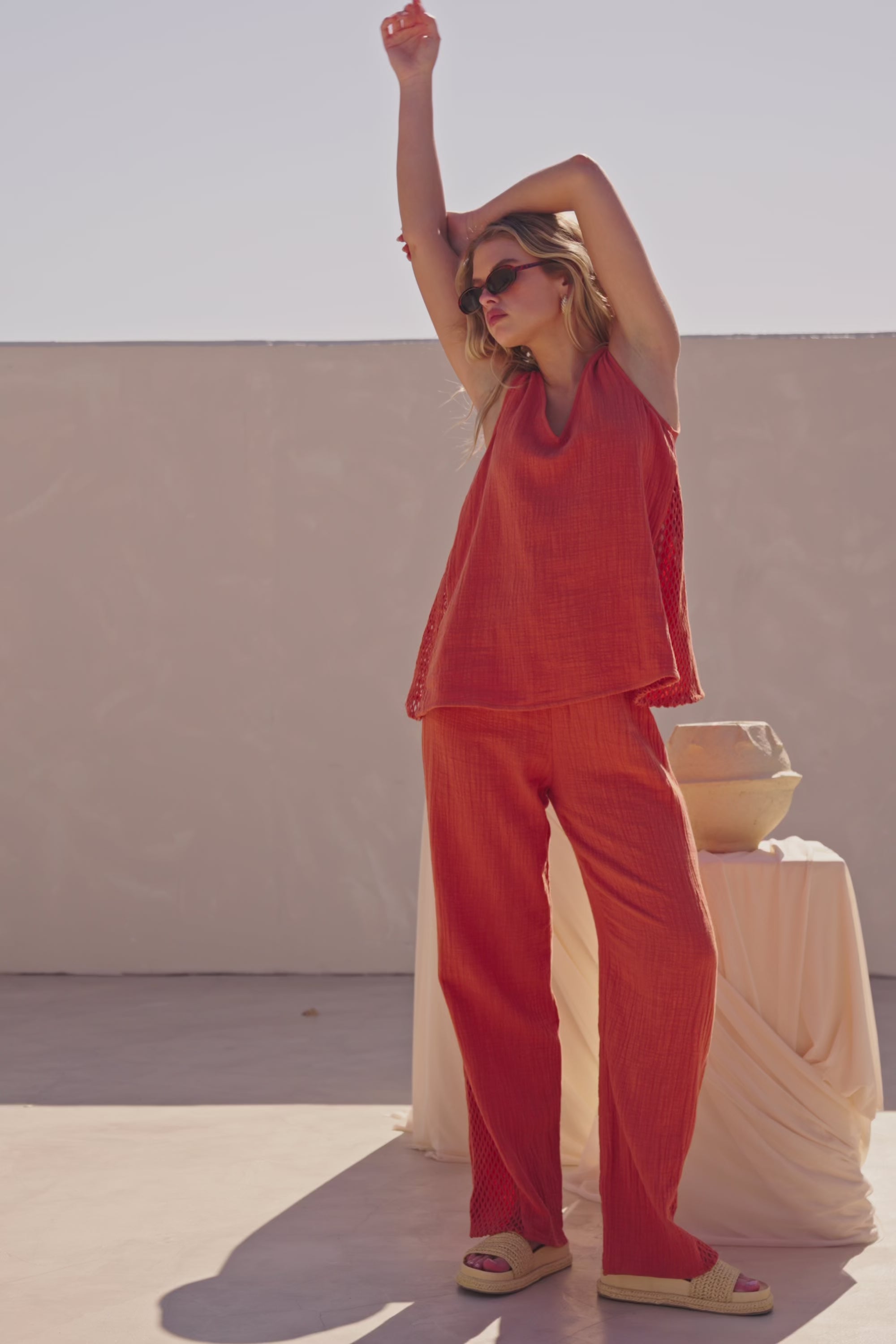 Blood Orange V Neck Dita Top