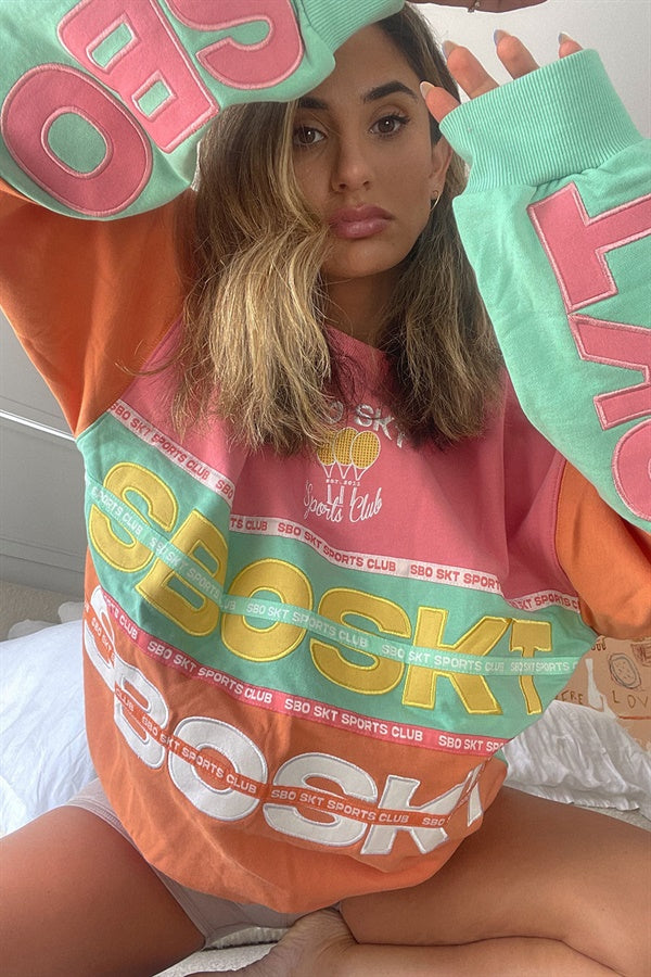 Nakia Oversized Vintage Sweater - Orange