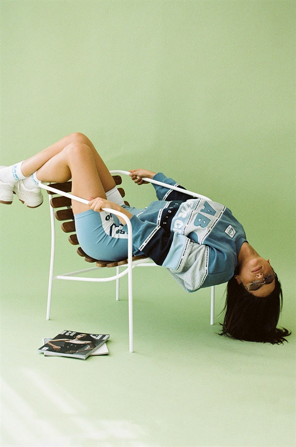 June Oversized Vintage Sweater - Blue