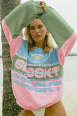 Nakia Oversized Vintage Sweater - Pink