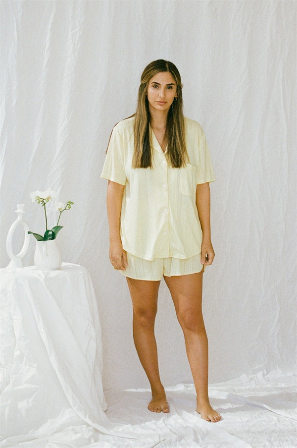 SAMPLE-Siesta PJ Shorts - Lemon
