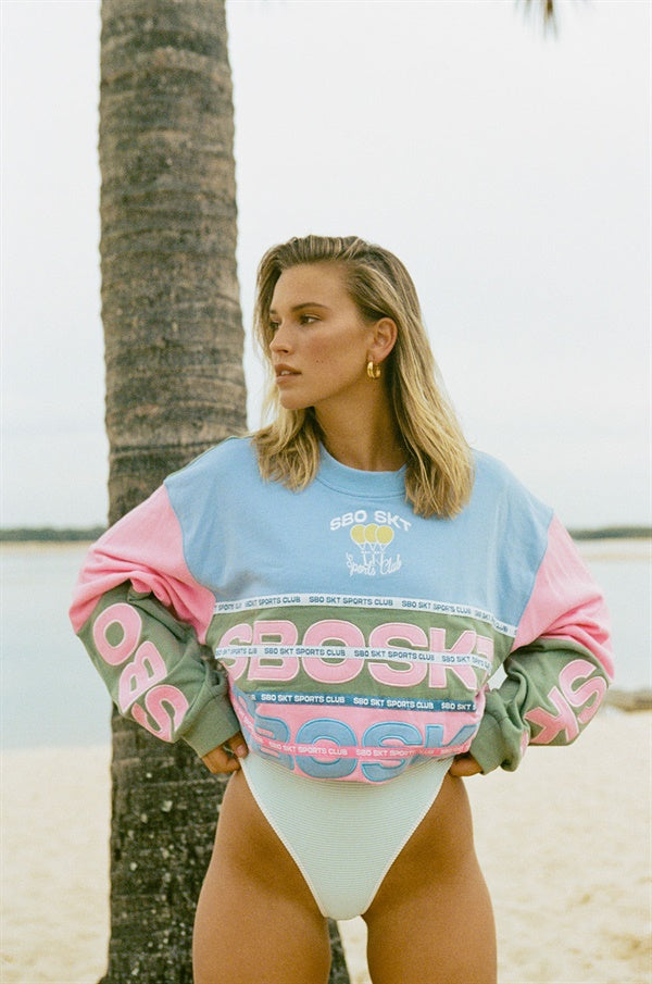 Nakia Oversized Vintage Sweater - Pink