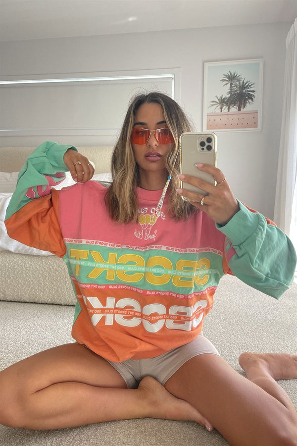 Nakia Oversized Vintage Sweater - Orange
